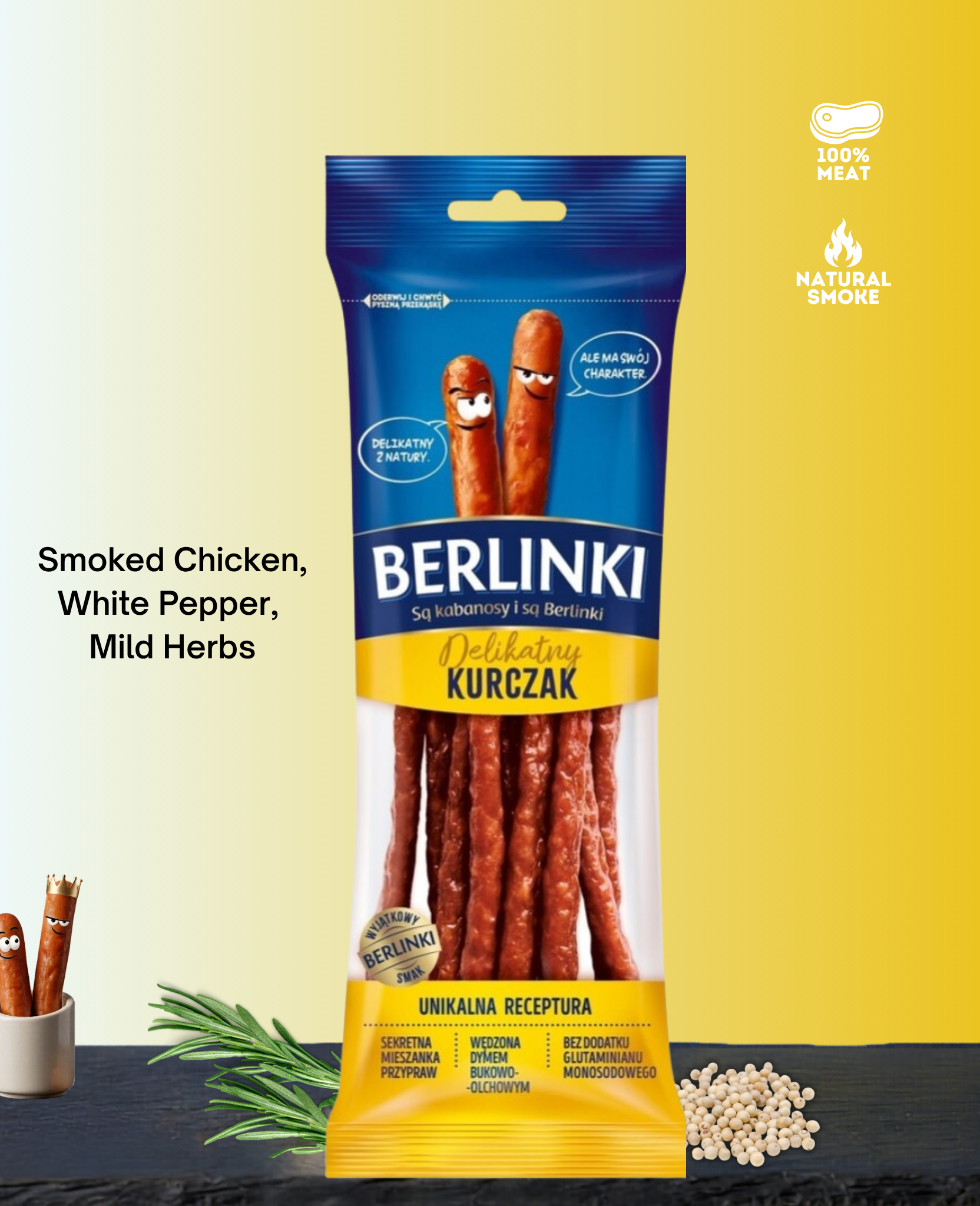 BERLINKI KABANOS CHICKEN 85G Berlinki Kabanos Chicken 85g - Image 1