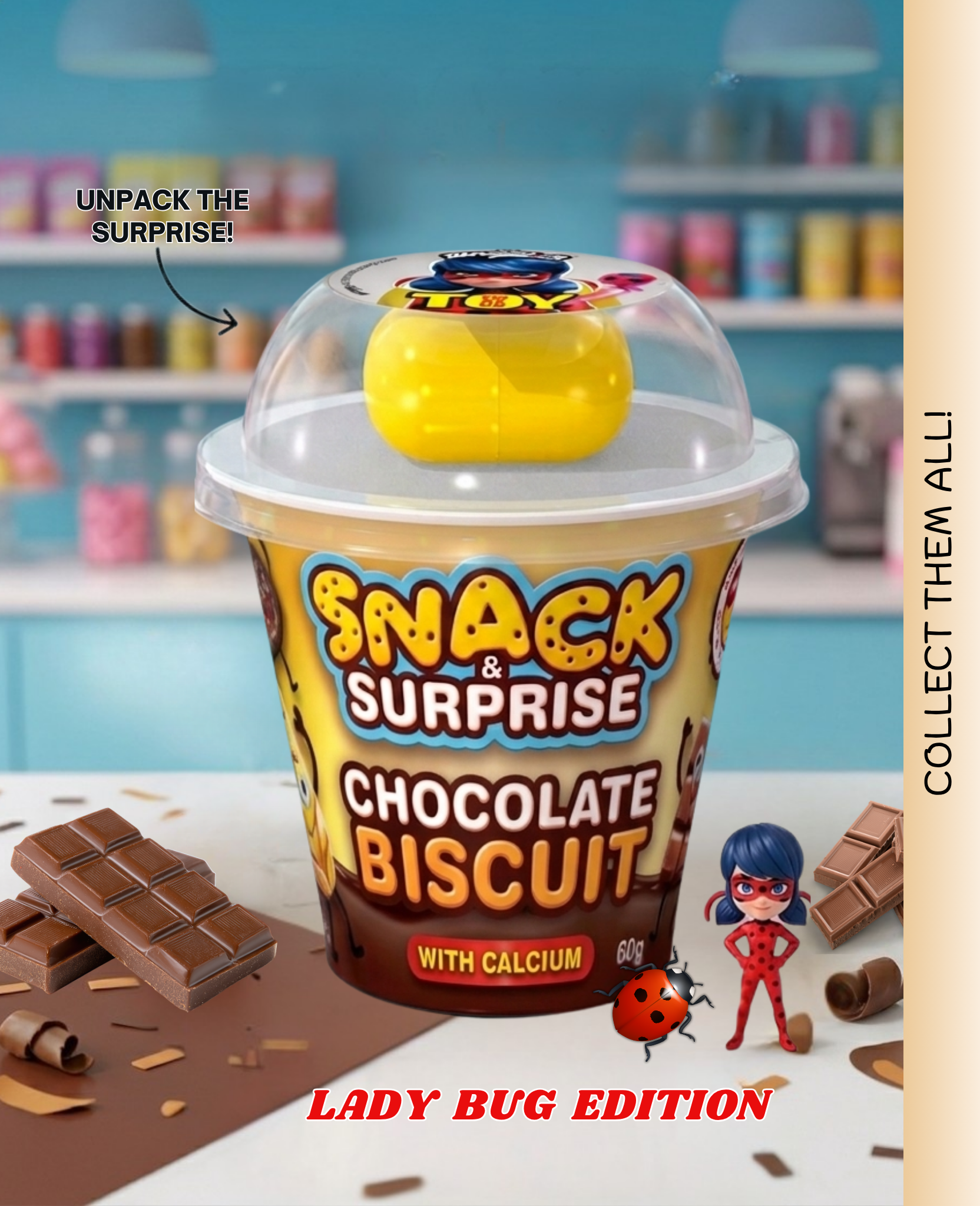 Snack and Surprise Chocolate Biscuits (Lady Bug) 60g Snack and Surprise Chocolate Biscuits (Lady Bug) 60g - Image 1